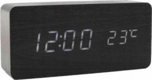 Budzik zegar Led Drewniany Alarm Data termometr 1