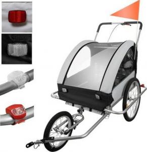 Przyczepka rowerowa amortyzowana 3w1 LED 1