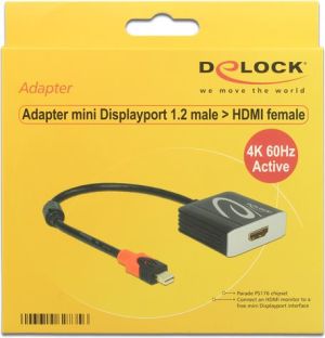 Adapter AV Delock DisplayPort Mini - HDMI czarny (62735) 2