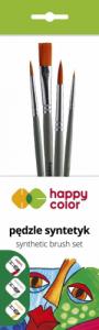Happy Color Zestaw pędzli syntetycznych mix B 4 szt Happy Color 1