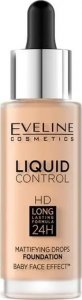 EVELINE KOLOROWKA Eveline Liquid Control HD Podkład do twarzy z dropperem nr 011 natural 32ml 1