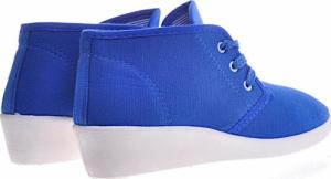 Pantofelek24 Wiązane niebieskie tenisówki na koturnie /C2-3 11145 S197/ 39 7