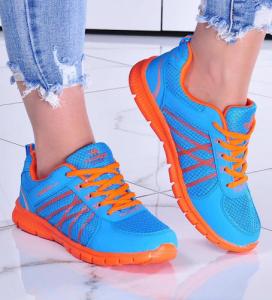Pantofelek24 Pomarańczowo niebieskie buty sportowe /A6-1 11258 S106/ 38 1