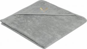 Piapimo Ręcznik z kapturkiem 75 x 75 cm bambusowo-bawełniany szary z haftem kolekcja TowelPower Piapimo 1