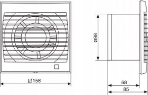 Venture Wentylator łazienkowy DECOR 100CHZ 230V,50HZ 8