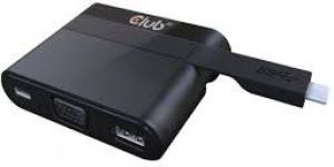 Adapter USB Club 3D CSV-1532 USB-C - VGA + USB-C + USB Czarny  (CSV-1532) 1