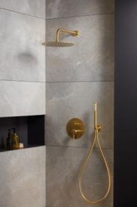 Zestaw prysznicowy KFA MOZA Zestaw Natryskowy Podtynkowy Z Baterią 3 Funkcyjną, Złoty Szczotkowany PVD (5039-501-31) 2