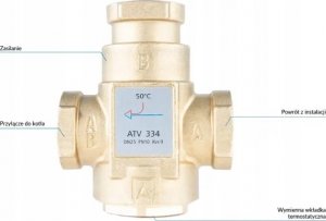 Afriso Zawór temperaturowy ATV 334, DN25, Rp1", kvs 9, 50°C 9