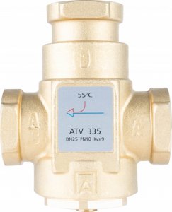 Afriso Zawór temperaturowy ATV 335, DN25, Rp1", kvs 9, 55°C 3