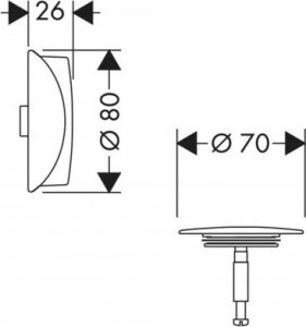 Hansgrohe Flexaplus Element zewnętrzny, zestaw odpływ i przelew 1