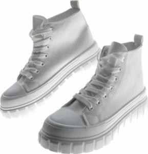 Pantofelek24 Mega modne damskie trampki Białe /G1-2 9142 S495/ 37 2