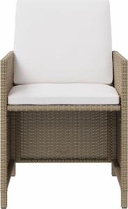 vidaXL vidaXL Krzesła ogrodowe z poduszkami, 4 szt., polirattan, beżowe 4