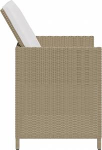 vidaXL vidaXL Krzesła ogrodowe z poduszkami, 4 szt., polirattan, beżowe 5