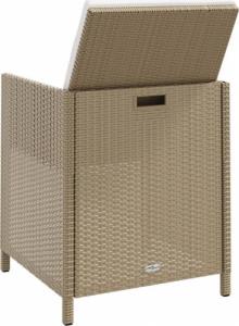 vidaXL vidaXL Krzesła ogrodowe z poduszkami, 4 szt., polirattan, beżowe 6