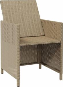 vidaXL vidaXL Krzesła ogrodowe z poduszkami, 4 szt., polirattan, beżowe 7