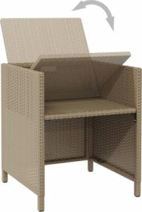 vidaXL vidaXL Krzesła ogrodowe z poduszkami, 4 szt., polirattan, beżowe 8