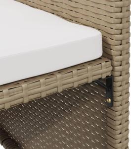 vidaXL vidaXL Krzesła ogrodowe z poduszkami, 4 szt., polirattan, beżowe 9