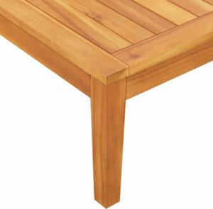 vidaXL Ławka ogrodowa ze stolikiem, szare poduszki, drewno akacjowe 7