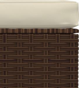 vidaXL vidaXL Podnóżek ogrodowy, z poduszką, 70x70x30 cm, polirattan, brązowy 4