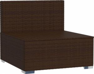 vidaXL vidaXL Środkowy moduł sofy ogrodowej z poduszkami, rattan PE, brązowy 3