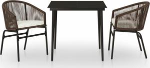 vidaXL vidaXL 3-częściowy zestaw mebli ogrodowych, brązowy 2