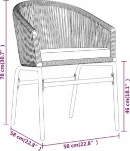 vidaXL vidaXL 3-częściowy zestaw mebli ogrodowych, antracytowy 8