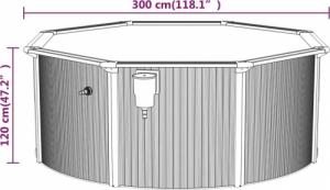 vidaXL vidaXL Basen z drabinką, 300x120 cm 7