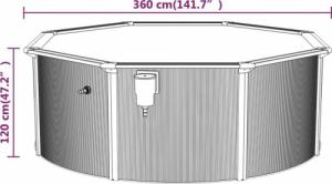 vidaXL vidaXL Basen z drabinką, 360x120 cm 6