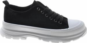 Pantofelek24 Czarne damskie wiosenne trampki creepersy /C7-3 7420 S393/ 38 1