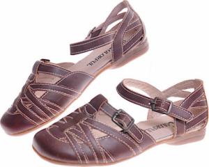 Pantofelek24 Wygodne sandały dziewczęce Brązowe /D2-3 11644 T5-5/ 34 2