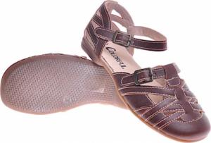 Pantofelek24 Wygodne sandały dziewczęce Brązowe /D2-3 11644 T5-5/ 34 6