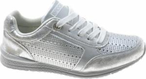 Pantofelek24 Ażurowe buty sportowe dla kobiet Srebrne /D7-2 7953 S216/ 37 1