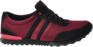 Pantofelek24 Polskie sportowe buty męskie z naturalnej skóry Bordowe /E3-2 5 606 S806/ 41 3