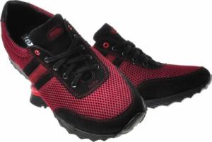 Pantofelek24 Polskie sportowe buty męskie z naturalnej skóry Bordowe /E3-2 5 606 S806/ 41 7