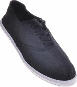 Pantofelek24 Sznurowane męskie tenisówki Czarne /E8-1 11708 T193/ 40 1