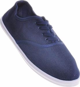 Pantofelek24 Sznurowane męskie tenisówki Granatowe /D6-1 11709 T193/ 41 1