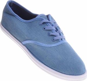 Pantofelek24 Sznurowane męskie tenisówki Niebieskie /G5-1 11710 T193/ 45 1