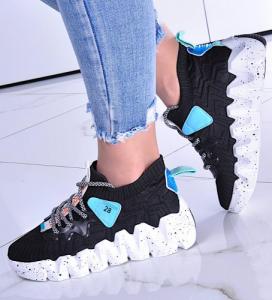 Pantofelek24 Czarne buty sportowe z białą podeszwą /F10-3 8304 S592/ 39 1