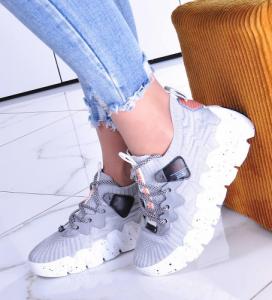 Pantofelek24 Szare buty sportowe z białą podeszwą /E6-3 8322 S592/ 37 2
