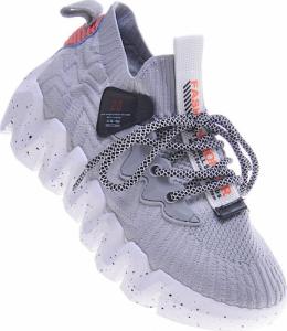 Pantofelek24 Szare buty sportowe z białą podeszwą /E6-3 8322 S592/ 37 5