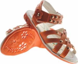 Pantofelek24 Pomarańczowe dziewczęce sandały paseczki /E2-2 9093 S096/ 26 4