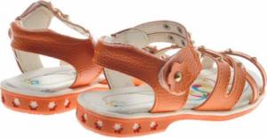 Pantofelek24 Pomarańczowe dziewczęce sandały paseczki /E2-2 9093 S096/ 26 5