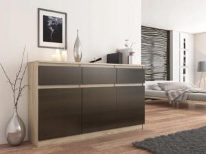 Mobene KOMODA 98CM SZAFKA 3 SZUFLADY SONOMA MIX WENGE S3 PL Mobene 2
