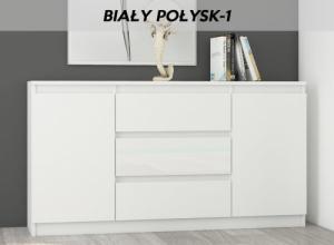 Mobene KOMODA 140CM SZAFKA 3 SZUFLADY 2 BIAŁĄ POŁYSK R140S3 MOBENE 2