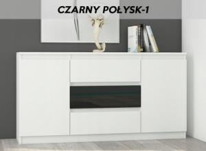 Mobene KOMODA 140CM SZAFKA 3 SZUFLADY 2 BIAŁĄ POŁYSK R140S3 MOBENE 3