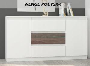 Mobene KOMODA 140CM SZAFKA 3 SZUFLADY 2 BIAŁĄ POŁYSK R140S3 MOBENE 7