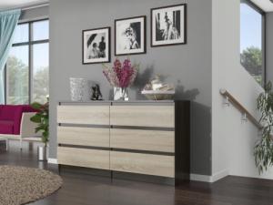 Mobene KOMODA 120CM SZAFKA 6 SZUFLAD WENGE MIX SONOMA R120 MOBENE 2