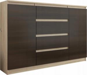 Mobene KOMODA 140CM SZAFKA 4 SZUFLADY 2 PKI SONOMA MIX WENGE R140S4 1