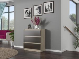 Mobene KOMODA SZAFKA 3 SZUFLADY SONOMA MIX WENGE R-3 MOBENE 2