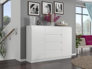 Mobene KOMODA 140CM SZAFKA 4 SZUFLADY 2 PKI BIAŁA R140S4 MOBENE 2